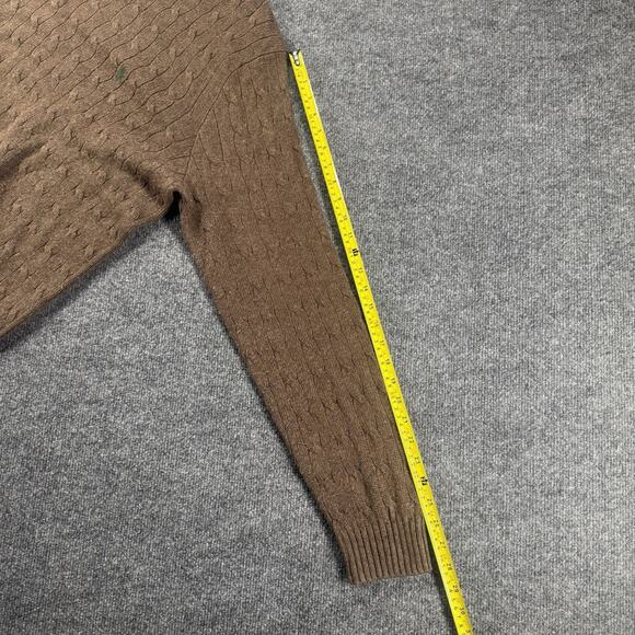 Polo Ralph Lauren 100% Silk Cable Knit Brown Pullover Sweater Mens Size XLarge - Picture 10 of 10